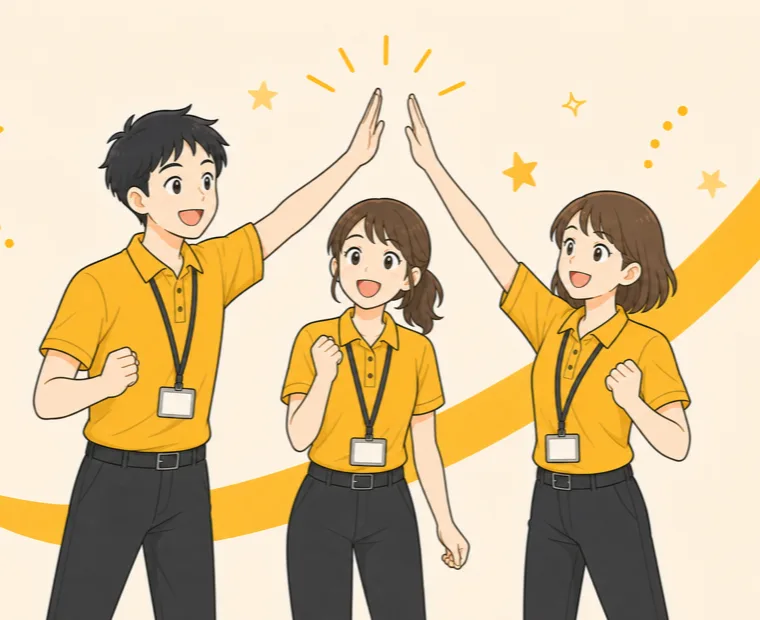 ハイタッチで喜び合うチーム